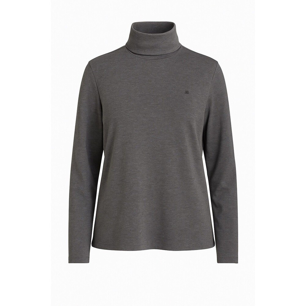 Lauren Ralph Lauren Gray Turtleneck Top 1X Long Sleeve Pullover Classic Basic
